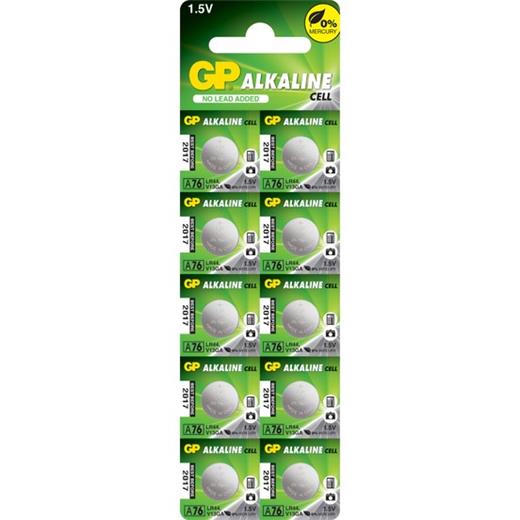 Gp Gpa76-2C10 Lr44 Alkalin Düğme Pil 10Lu Paket (Pil Mıcro Gp Gpa76-10Lu)