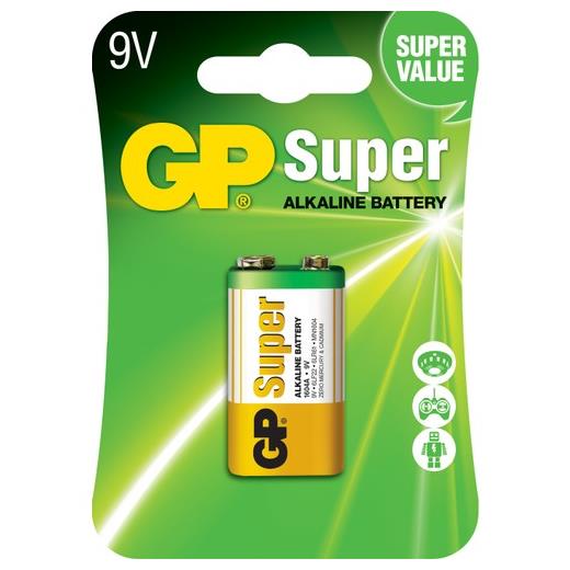 Süper Alkalin 9V Alkalin Tekli Blister Pil Gp1604A-U1(Pil Sp Gp1604Amtp-2U1)