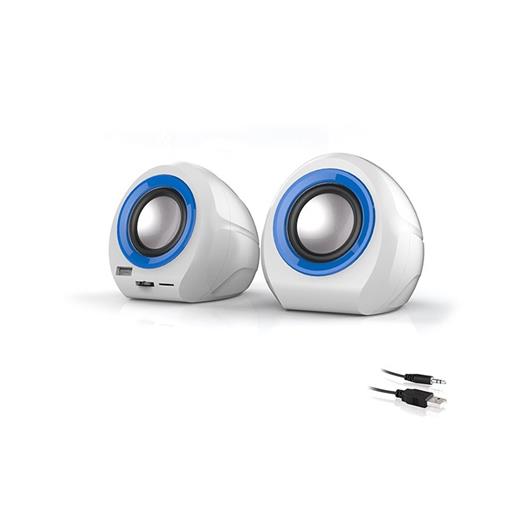 Mikado Md-179 Beyaz-Mavi Usb+Sd+Fm Radyolu Speaker(Spk Mikado Md-179 B-M)