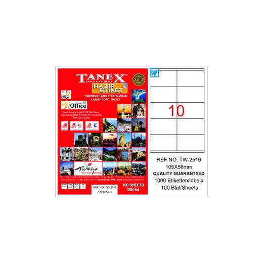 Tanex Tw-2510 210 Mm X 297 Mm 100 Sayfa Lazer Etiket(Tanex Tw-2510)