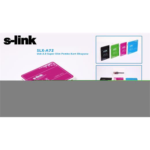 S-Link Slx-A72 Usb 2.0 Çoklu Slim Kırmızı Kart Okuyucu(Usb Reader Slink Slxa72)