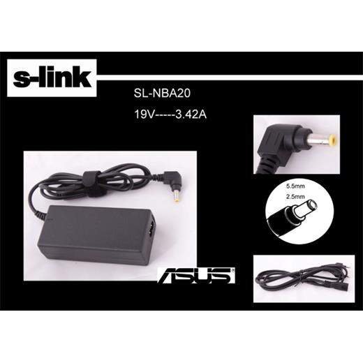 S-Link Sl-Nba20 19V 3.42A 5.5-2.5 Asus-Acer Notebook Adaptörü(Adp S-Link Sl-Nba20)