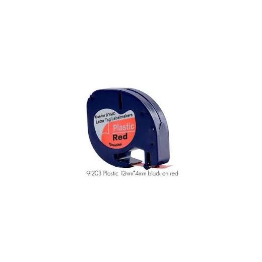 Dymo Letratag Plastik Şerit 12 Mm X 4 Metre Kırmızı(Bar Rıbbon D 91203)