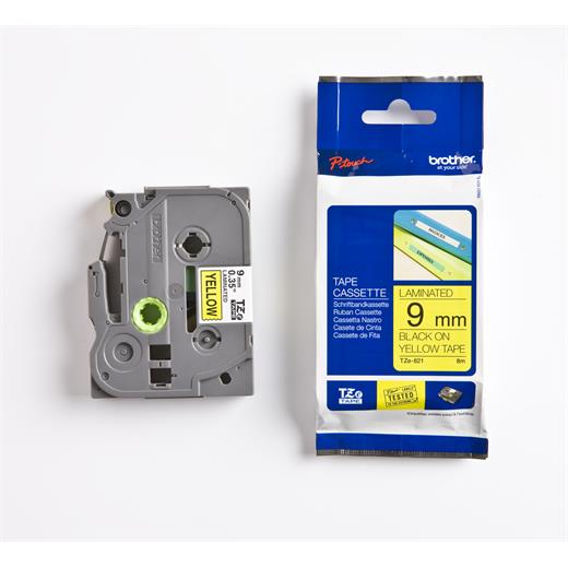Brother Tze-621 9 Mm Sarı Üzeri Siyah Laminasyonlu Etiket(Br Tze-621)