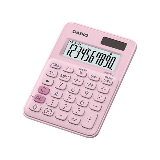 Casio Ms-7Uc-Pk 10 Hane Açık Pembe Masa Üstü Hesap Makinesi(Casıo Ms-7Uc-Pk)