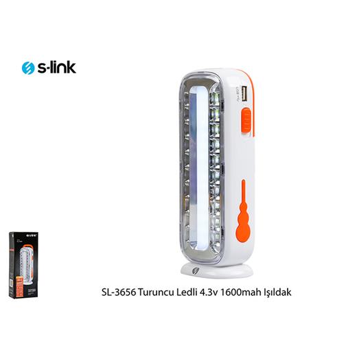 S-Link Sl-3656 Turuncu 4.3V 1600Mah (Tüp İçi 15 Smd) 20 Smd Ledli Işıldak(Işıldak S-Lınk Sl-3656 T)