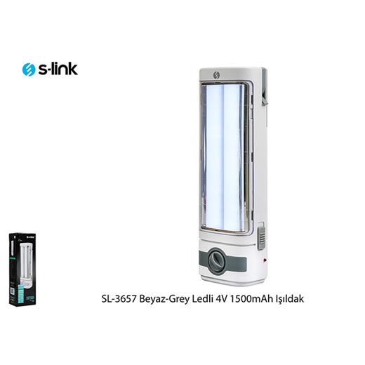 S-Link Sl-3657 Beyaz-Grey 4V 1500Mah 1+36 Ledli Işıldak(Işıldak S-Lınk Sl-3657 B)