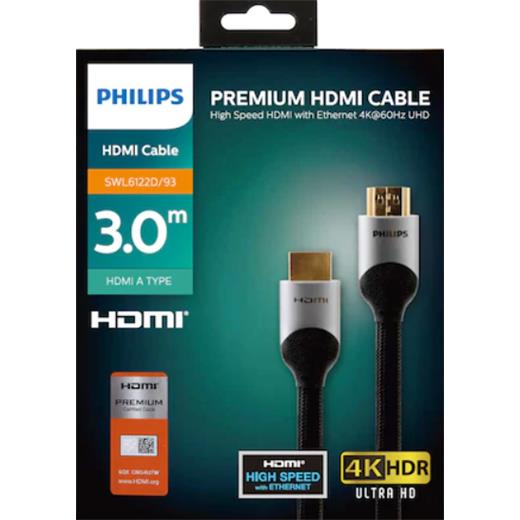Philips Swl6118-93 4K 3,0 Mt Altın Uçlu Hdmi Kablo Kutulu High Speed(Kablo Hdmı Phılıps 3Mt)