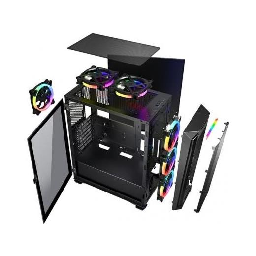 Gamebooster Gb-G2112B Argb Halo Fan Mesh Panel Rgb Strip Kasa (Psu Yok) Jbst-Gbg2112B Gaming Kasa(O Atx P.Boost Gb-G2112B)