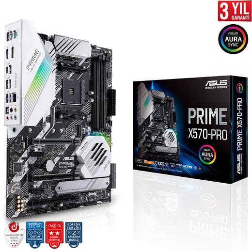 Asus Prime X570-Pro Amd Am4 128Gb Ddr4 5100Mhz M2 Dp-Hdmi Atx Anakart(Oem Brd As Prm X570-Pro)
