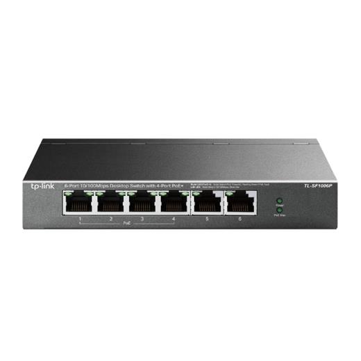 Tp-Link Tl-Sf1006P 5 Port 4 Port Poe+ 10-100 Mbps 2 Port Uplink Switch Çelik Kasa (Oem Hub 5 Tl-Sf1006P)