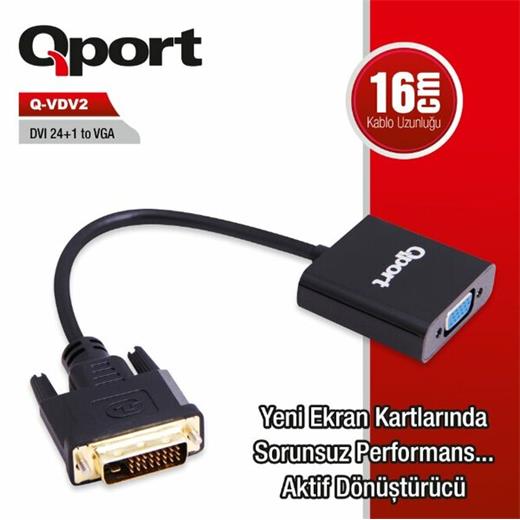 Qport Dvı To Vga 24+1 Çevirici (Q-Vdv2)