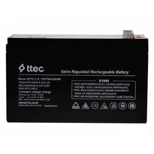 Ttec 12V 7Ah Bakımsız Kuru Akü (Ups İçin Değildir. Kepnek-Santral-Yazar Kasa)