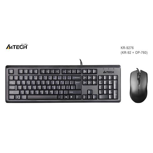 A4 Tech Kr-9276 Kablolu Q Klavye Mouse Set Siyah