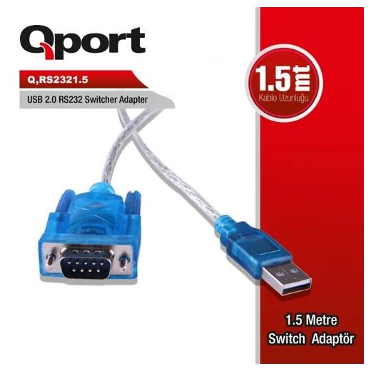Qport 1.5 Metre Usb 2.0 To Rs232 Çevirici Kablo (Q-Rs2321.5)