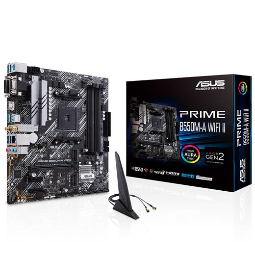 Asus Prıme B550M-A Wıfı Iı Am4 Ddr4 Ses+Glan Hdmı Dvı-D D-Sub 2Xm2 Usb3.2 Matx