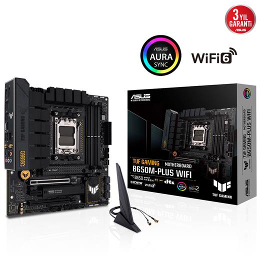 Asus Tuf Gamıng B650M-Plus Wıfı Am5 Ddr5 6400(Oc) Hdmı Dp M.2 Usb3.2 Wifi 6 Matx