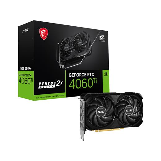 Msı 16Gb Geforce Rtx 4060 Tı Ventus 2X Black 16G Oc Gddr6 128Bit Pcıe 4 Hdmı Dp