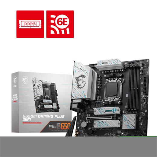 Msı B650M Gamıng Plus Wıfı Ddr5 Am5 7200(Oc) Pcı-E 4.0 Hdmı Dp Wıfı 6E Matx