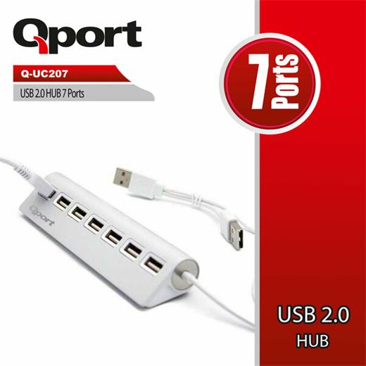 Qport 7 Port Usb 2.0 Çoklayıcı Metal (Q-Uc207)