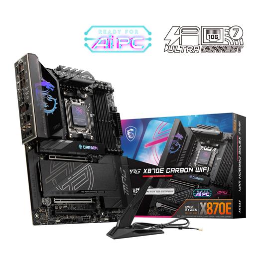 Msı Mpg X870E Carbon Wıfı Am5 Ddr5 8400(Oc) Usb4 4Xm2 Hdmı Wıfı7 Rgb 2Xlan Atx