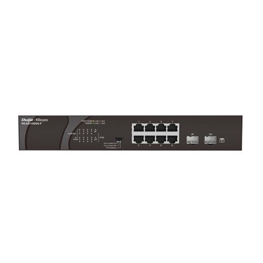 Ruijie Reyee 10Port Rg-Es110Gds-P 8Port Gigabit Poe +Sfp Yönetilemez Switch