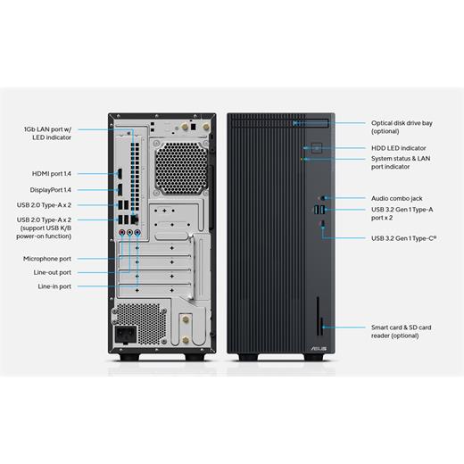 Asus Expertcenter [İ5-13420H] 8Gb 512Gb Ssd Ob Vga Fdos [P500Mv-I513428512B0D]