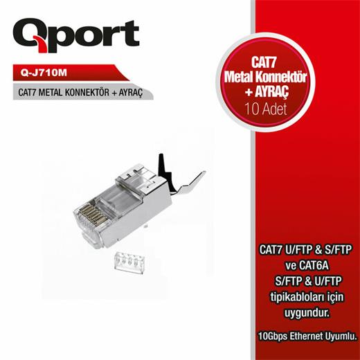 Qport Q-J710M Cat7 Konnektör [Ayraç] (10 Lu Paket)