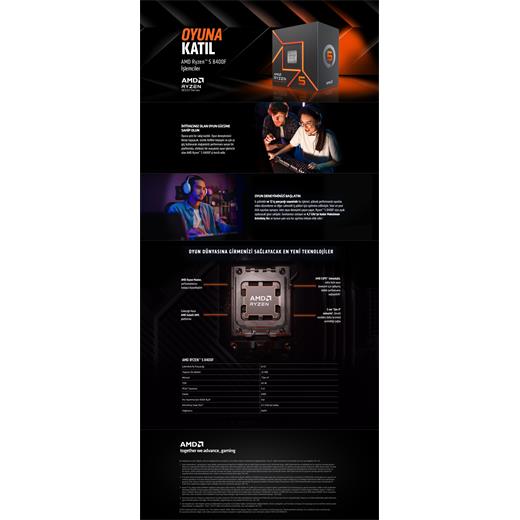 Amd Ryzen 5 8400F 4.2Ghz 22Mb Am5 (65W) Novga Mpk