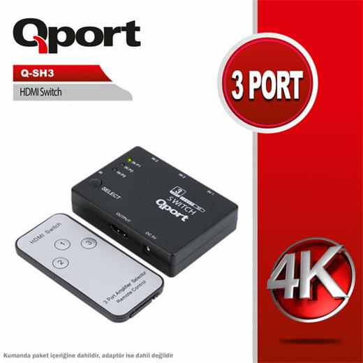Qport 3 Port Hdmı Switch (Q-Sh3)