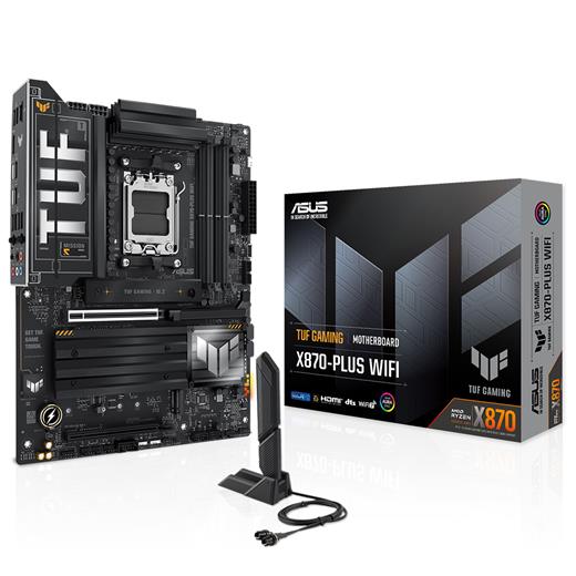 Asus Tuf Gamıng X870-Plus Wıfı Am5 Ddr5 8000(Oc) 2Xusb4 4Xm2 Hdmı Wıfı7 Bt Atx