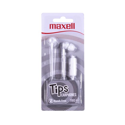 Maxell In-Tips Earphones Beyaz Kulakiçi Mikrofonlu Kulaklık Tek Jaklı(005.Maxell 304011)