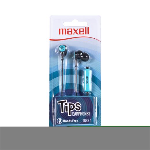 Maxell In-Tips Earphones Mavi Kulakiçi Mikrofonlu Kulaklık Tek Jaklı(005.Maxell 304013)