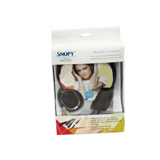 Snopy Sn-Ip77 Süper Bass Siyah Mikrofonlu Kulaklık(005.Snopy Sn-Ip77 Siyah)