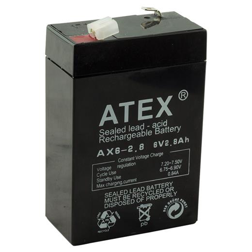 Atex Ax-6V 2.8Ah Bakımsız Kuru Akü(Akü Atex Ax-6-2.8)