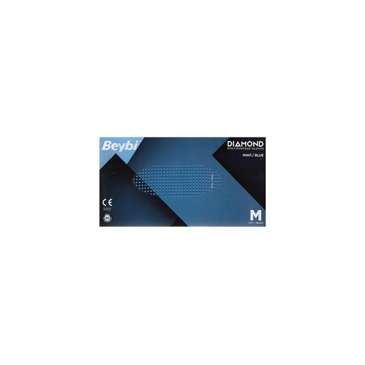 Beybi Diamond Mavi Pudrasız Nitril Eldiven 50Li Paket Medium(Beybi Diamond Mavi M)