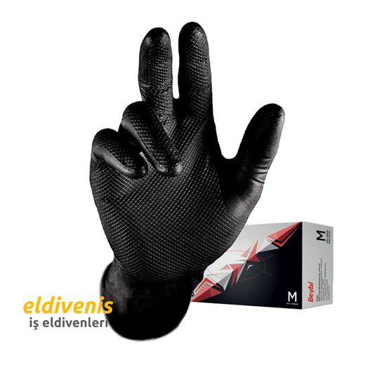 Beybi Diamond Pudrasız Siyah Nitril Eldiven 50Li Paket Medium(Beybi Diamond Siyah M)