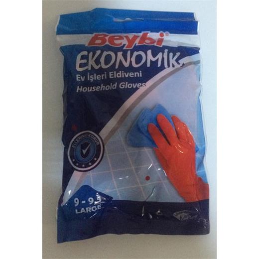 Beybi Ekonomik Lateks Kırmızı Eldiven 25Li Paket (Beybi Ekonomik 9-9.5)