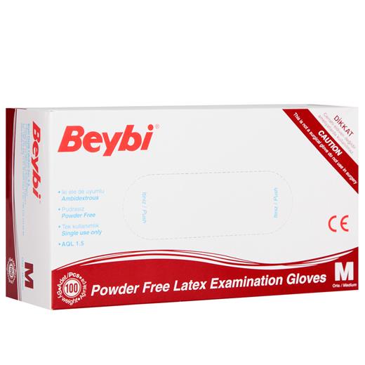Beybi Lateks  Muayene Eldiven Pudrasız Medium 100Lü Paket (Beybi Muapudrasız M)