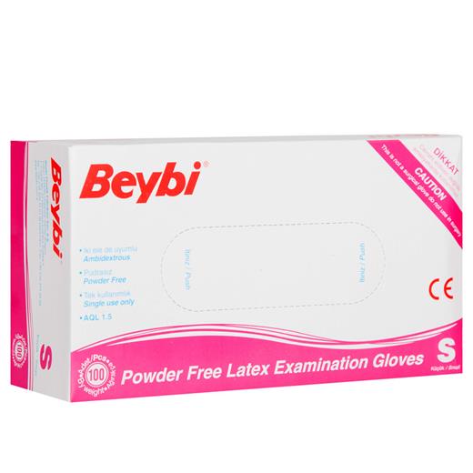Beybi Lateks Muayene Eldiven Pudrasız Small 100Lü Paket(Beybi Muapudrasız S)