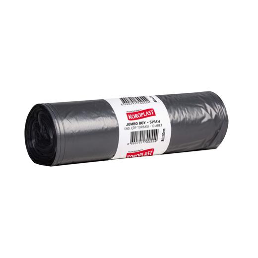 Koroplast Endüstriyel Jumbo Çöp Poşeti Siyah 10 Adet 80X110Cm Kolide 20Pk(Çöp K End Jumbo Siyah)